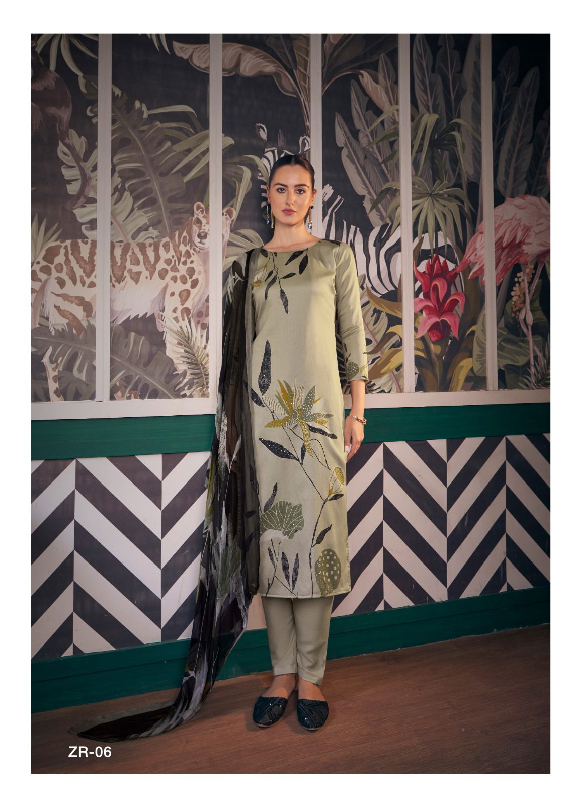 Zara Heavy Jam Satin Digital Printed Dress Material Wholesale Clothing Suppliers In India